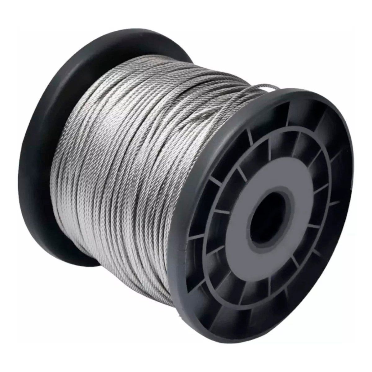 GENERICO - Piola Cable De Acero 3MM Rollo 100 Metros Galvanizado