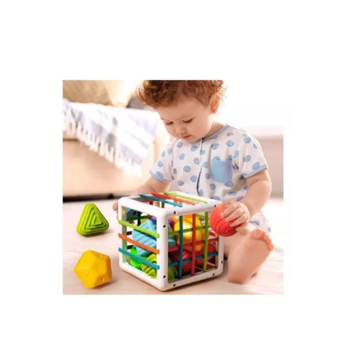 GENERICO - Juego Didáctico Estimulación Temprana Montessori Cubo Formas