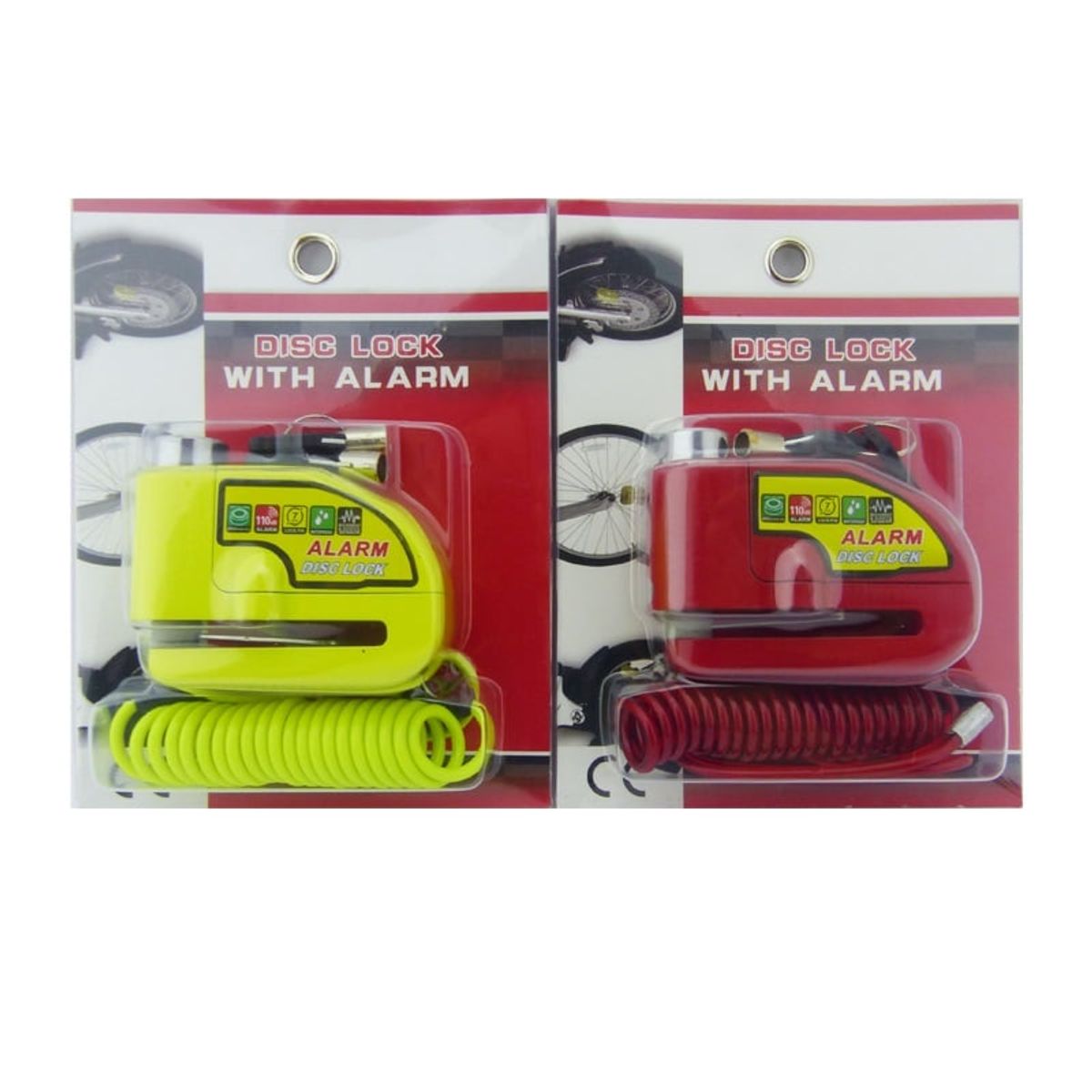 GENERICO - Candado Con Alarma Freno Disco Moto con Piola Recordatoria