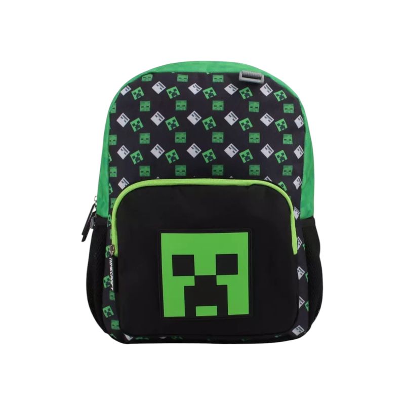 INTEK GAMES - Mochila Escolar Minecraft Negro Verde Grande