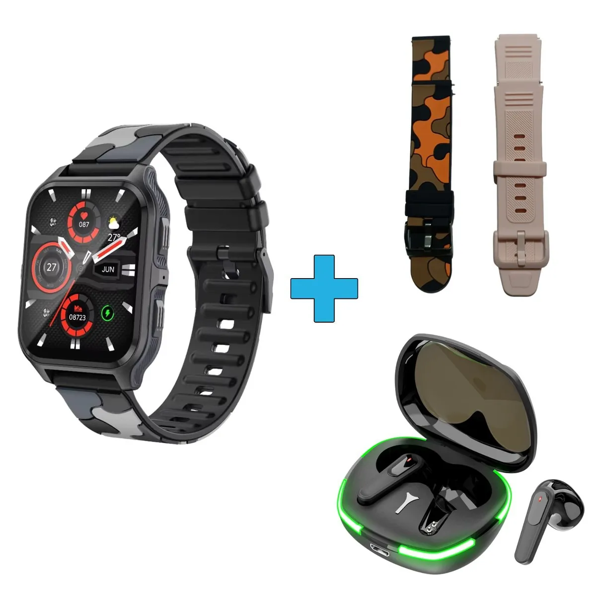 GENERICO - Reloj Smartwatch unisex + regalo audífonos + correa deportiva extra