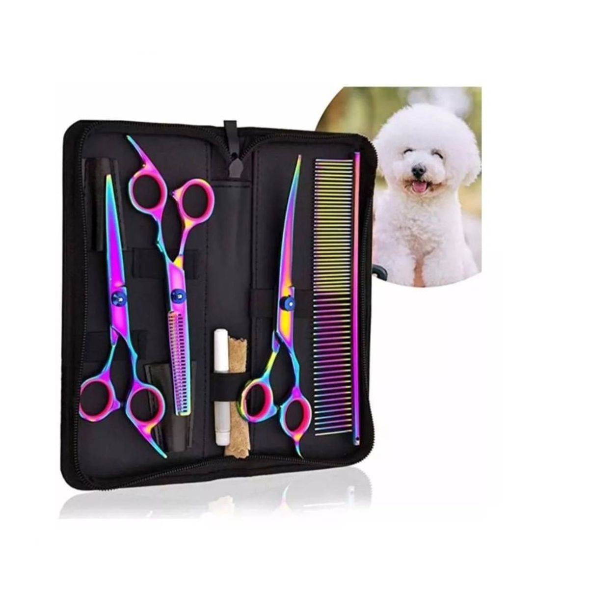 GENERICO - Set Tijeras Profesional Mascota Perro Aseo Corte De Pelo