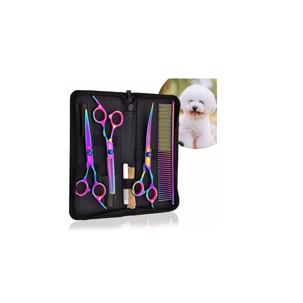 GENERICO - Set Tijeras Profesional Mascota Perro Aseo Corte De Pelo