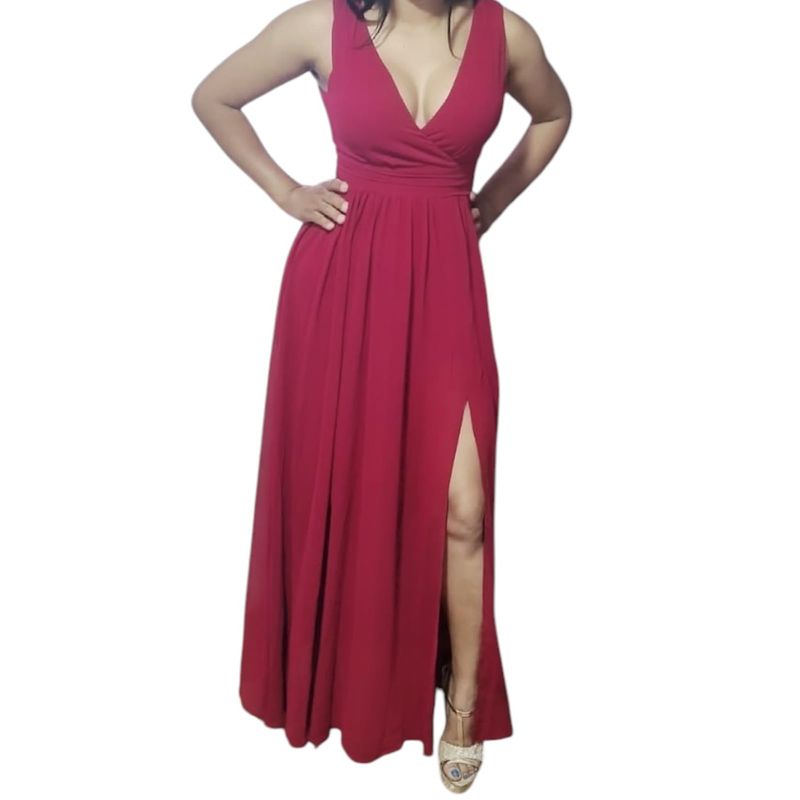 LUNA - Vestido Para Mujer De Fiesta Martina Azul-Rojo