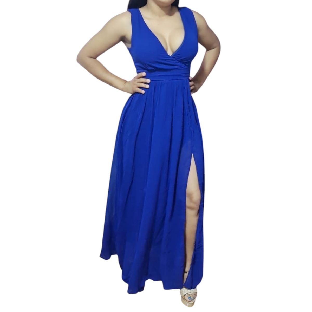 LUNA - Vestido Para Mujer De Fiesta Martina Azul-Rojo