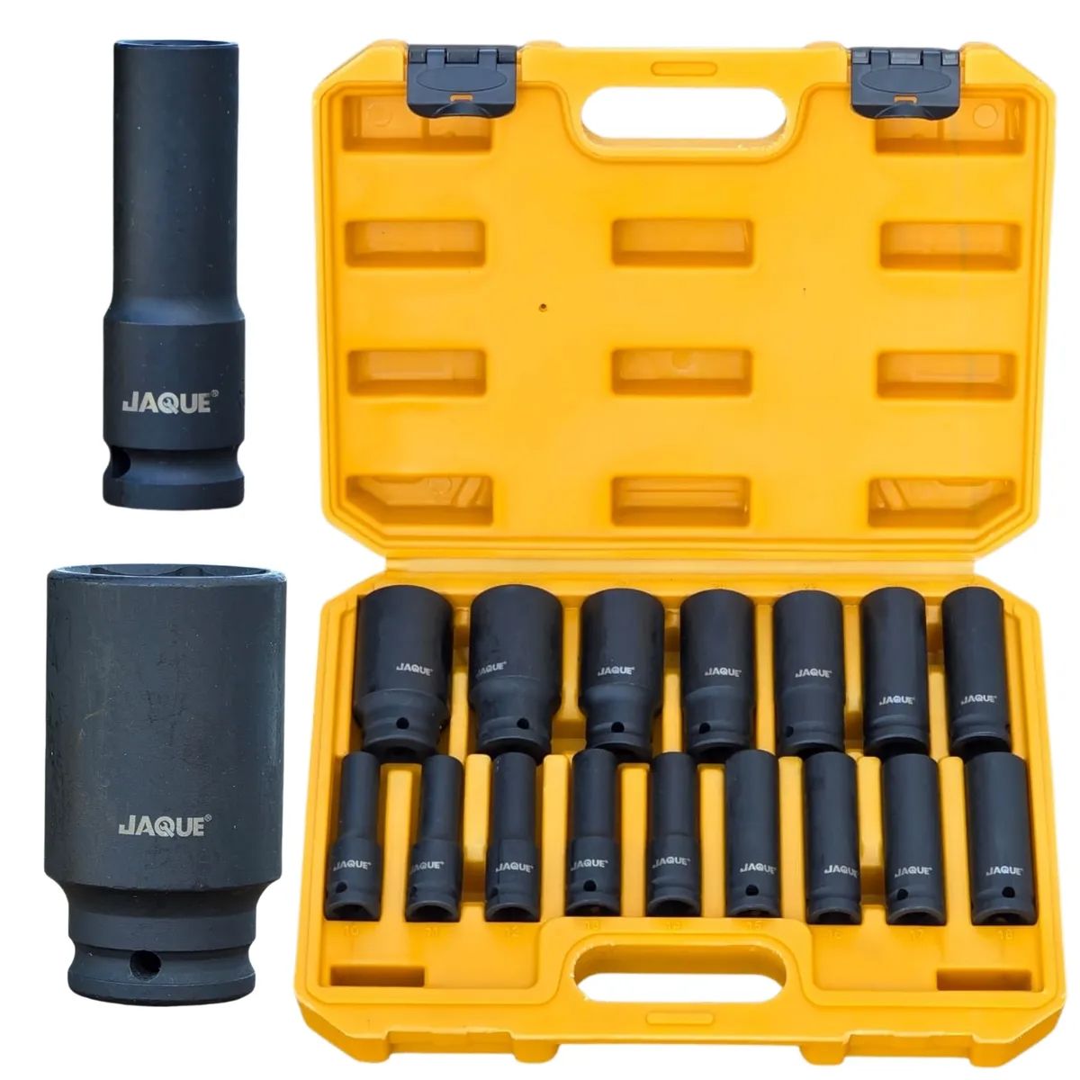 GENERICO - Juego De Dados De Impacto 1/2 Pulgada Largos Cromo Vanadio 16 Piezas