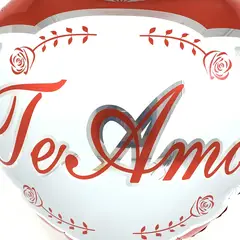 GENERICO - GLOBO METALICO 18 TE AMO CURSIVO X50 UNI