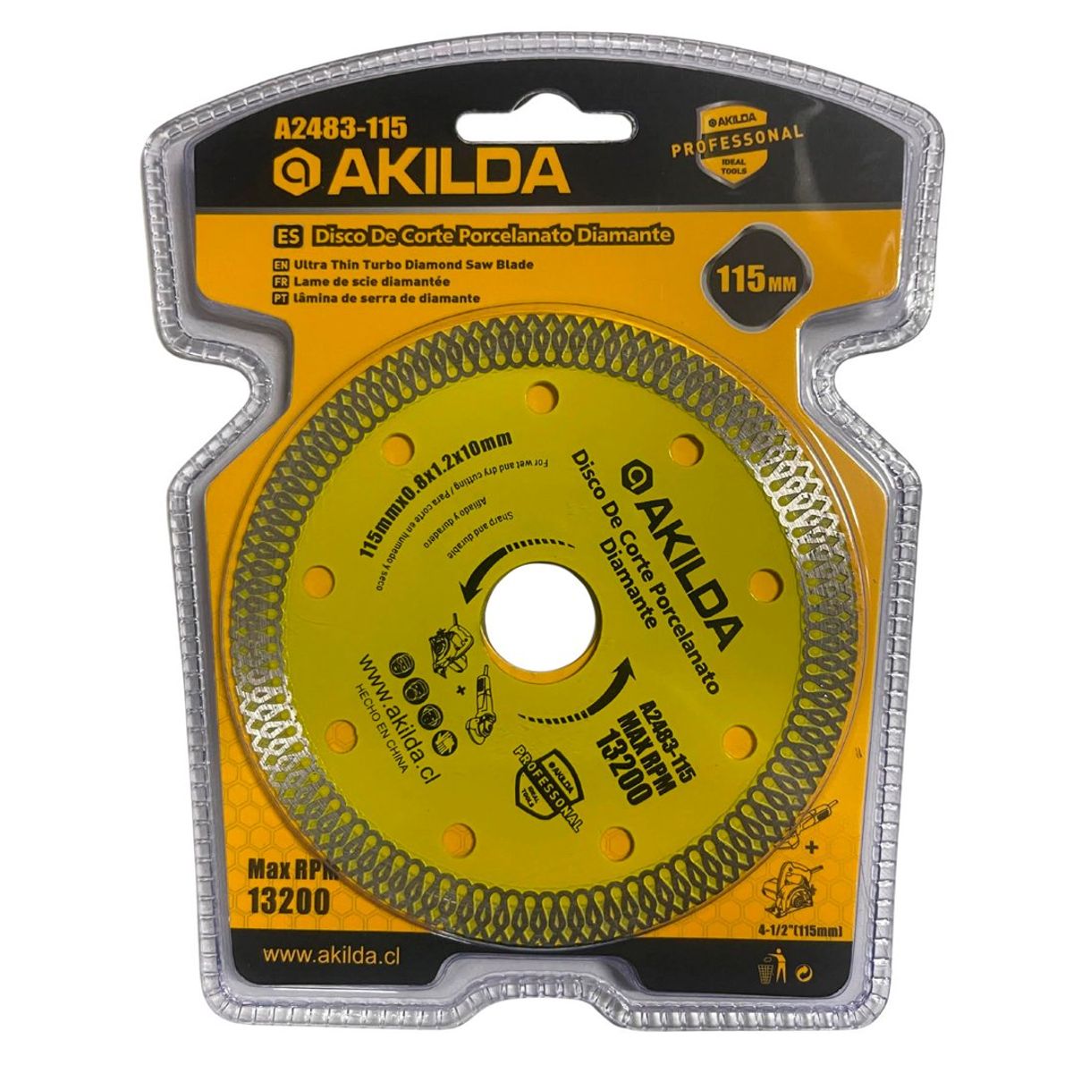 GENERICO - Disco Hoja Sierra De Diamante Turbo 4 1/2 Pulgadas