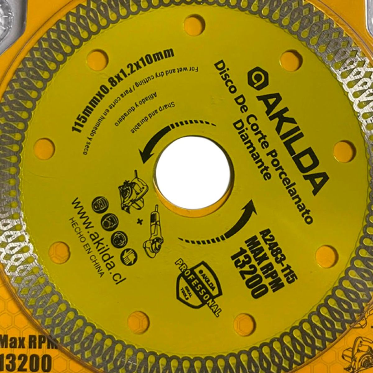 GENERICO - Disco Hoja Sierra De Diamante Turbo 4 1/2 Pulgadas