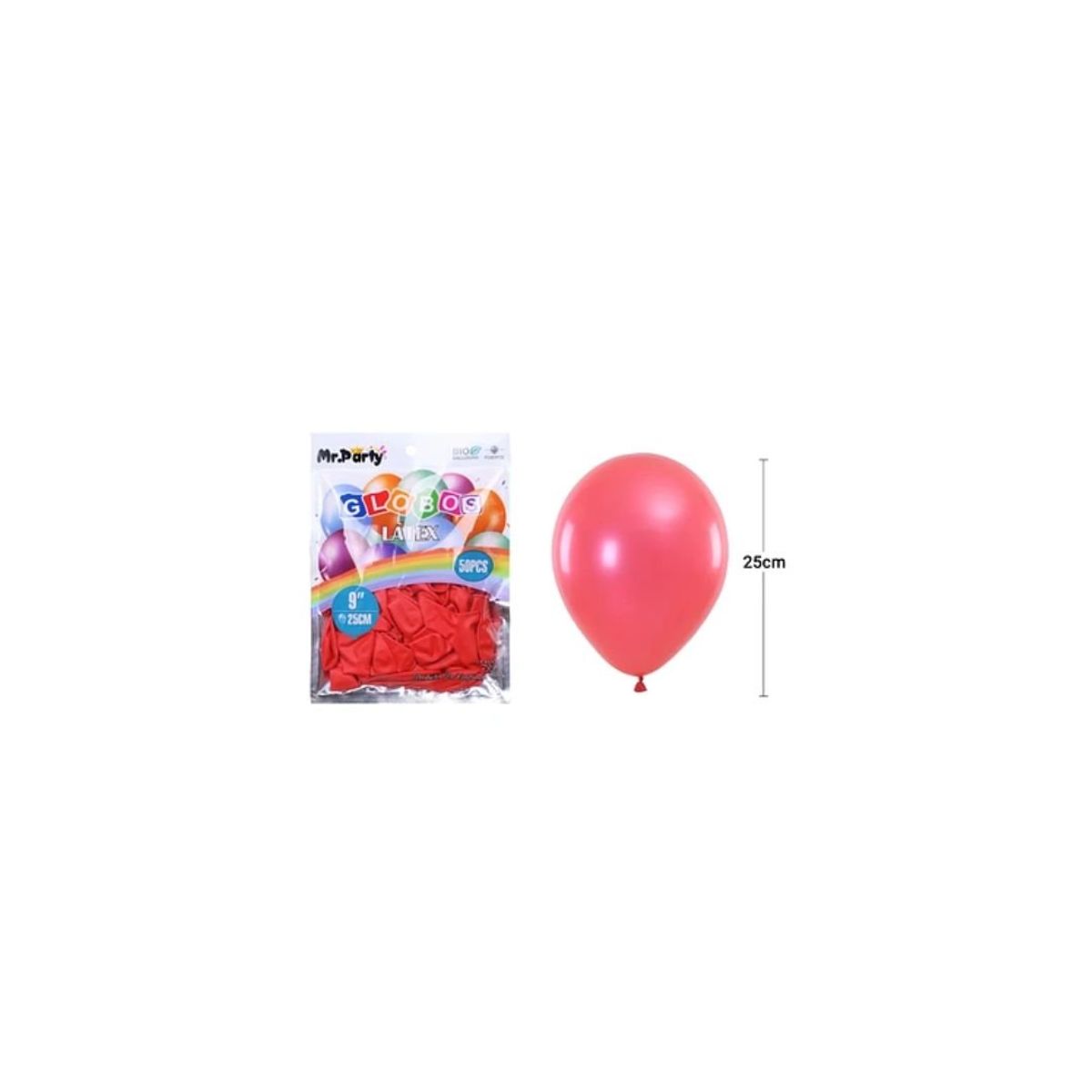 GENERICO - Globos De Látex Perlado Rojo 25cm 50pcs