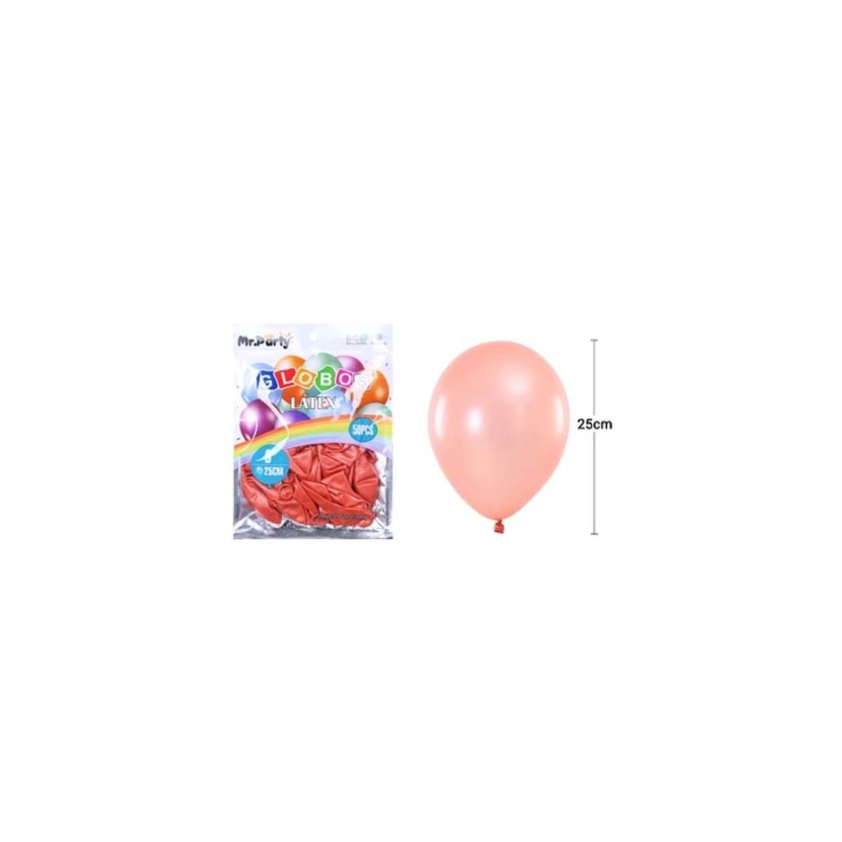 GENERICO - Globos De Látex Perlado Dorado Rosa 25cm 50pcs