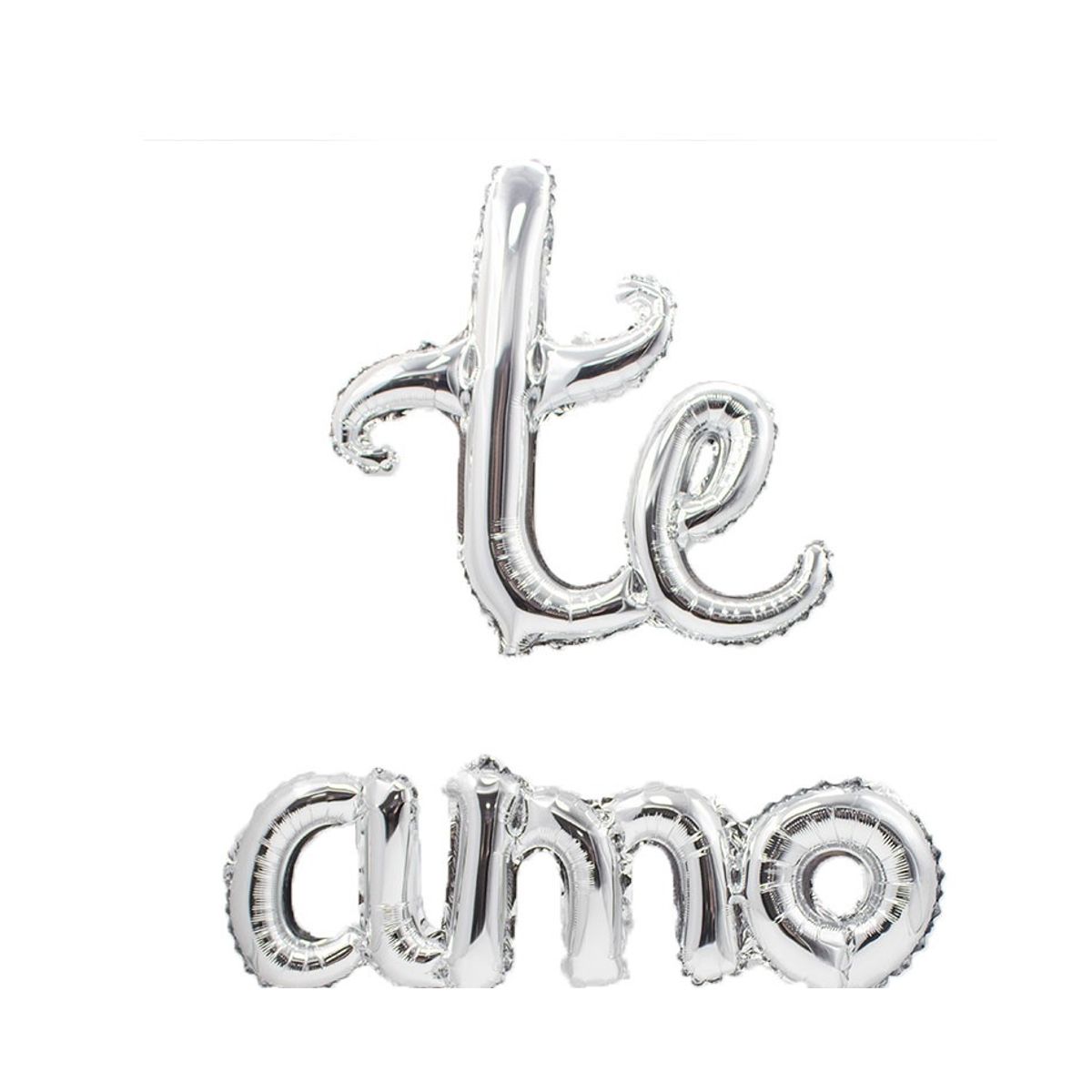 GENERICO - GLOBO METALICO TE AMO CURSIVO PLATEADO X1 UNI