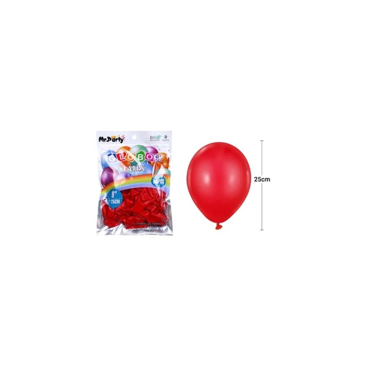 GENERICO - Globos De Látex Rojo Mate 25cm 50pcs