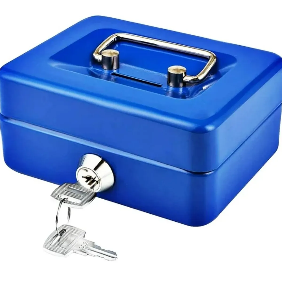 GENERICO - Caja de seguridad metal para efectivo con cerradura y llaves