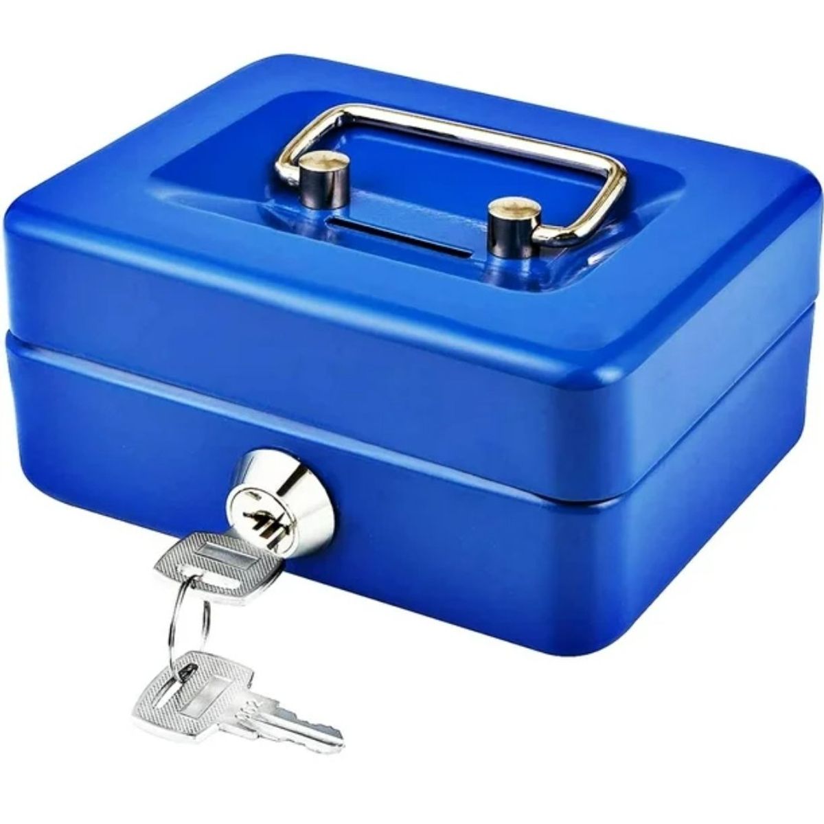 GENERICO - Caja de seguridad metal para efectivo con cerradura y llaves