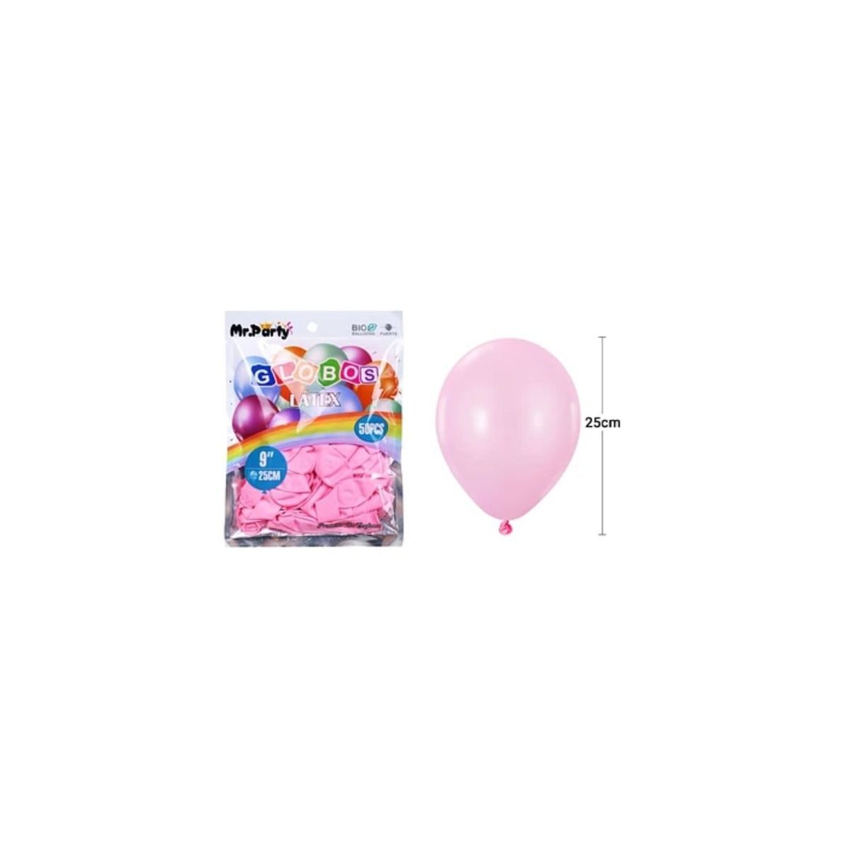 GENERICO - Globos De Látex Rosa Claro Mate 25cm 50pcs