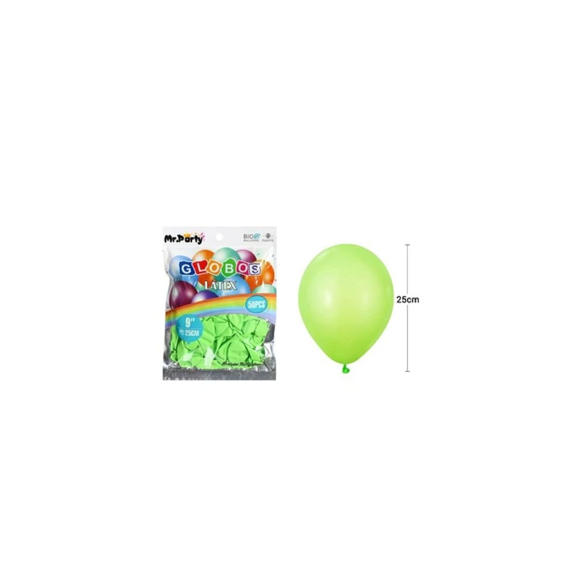 GENERICO - Globos De Látex Verde Mate 25cm 50pcs