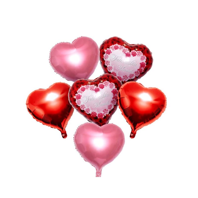 GENERICO - SET GLOBO METALICO FELIZ DIA MAMA X1 SET