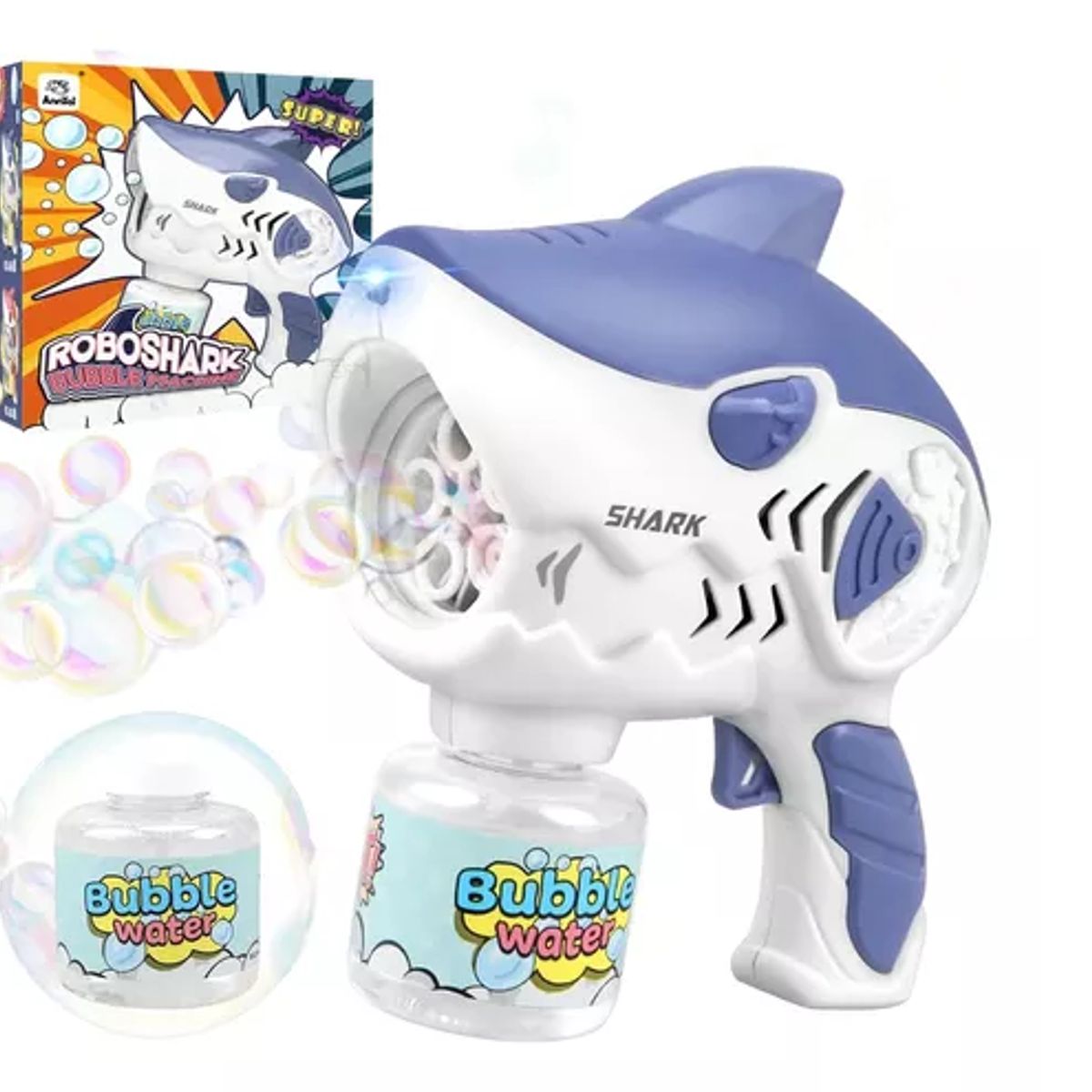 GENERICO - Pistola Burbujas Lanzador Nocturno Led Niños Robot Espacial