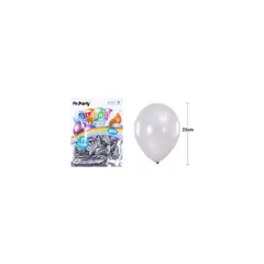 GENERICO - Globos De Látex Perlado Plateado 25cm 50pcs