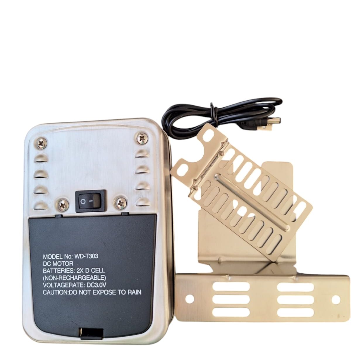 GENERICO - MOTOR ACERO INOX. A PILAS Y 220 VOL TORQUE 15 KG + SOPORTE