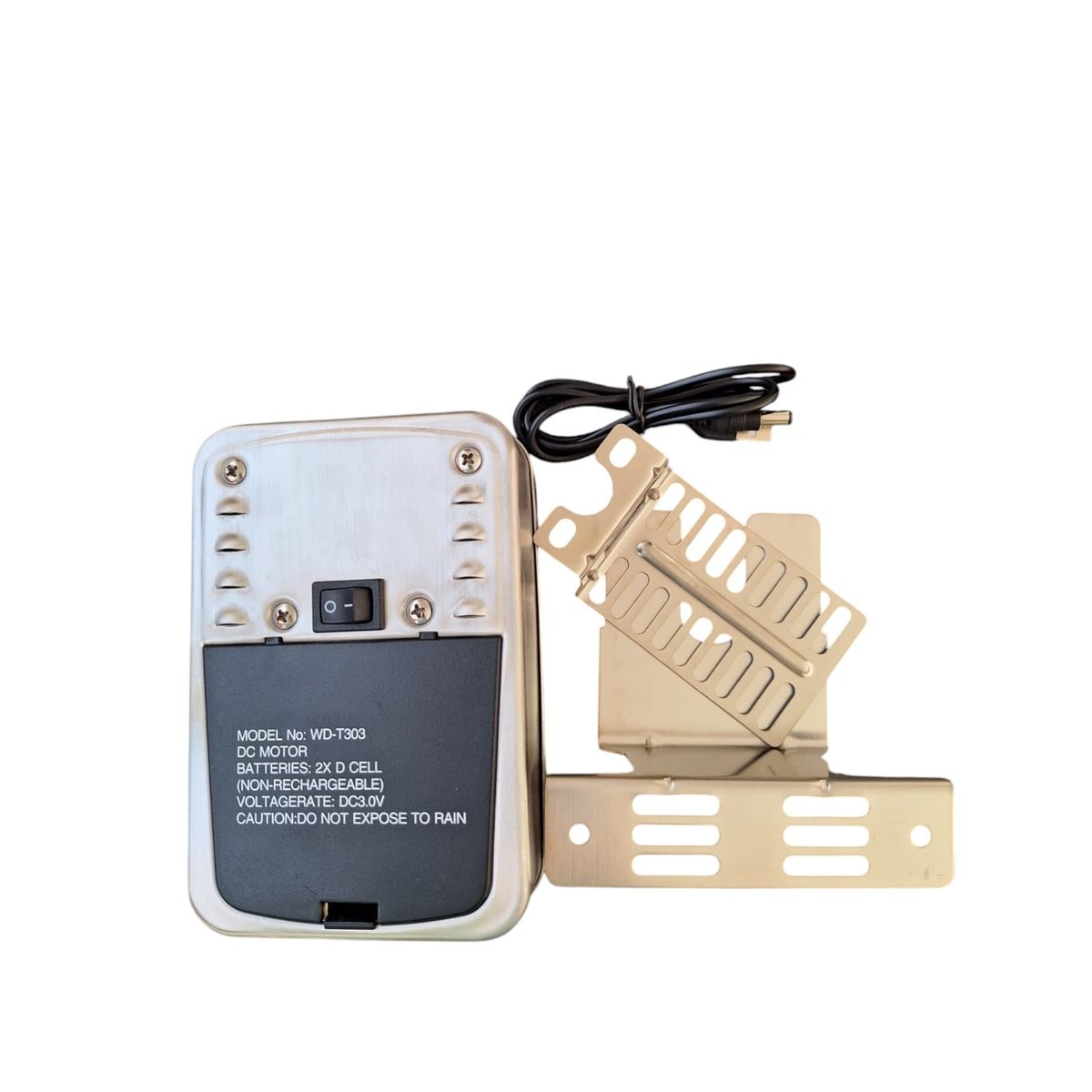 GENERICO - MOTOR ACERO INOX. A PILAS Y 220 VOL TORQUE 15 KG + SOPORTE