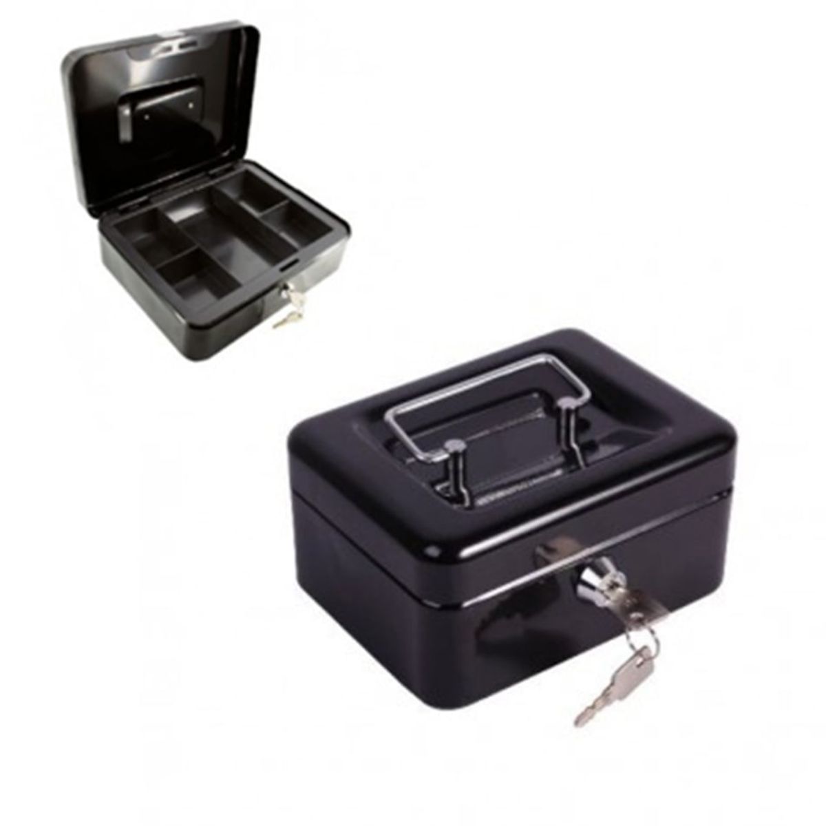 GENERICO - Caja de seguridad metal para efectivo con cerradura y llaves