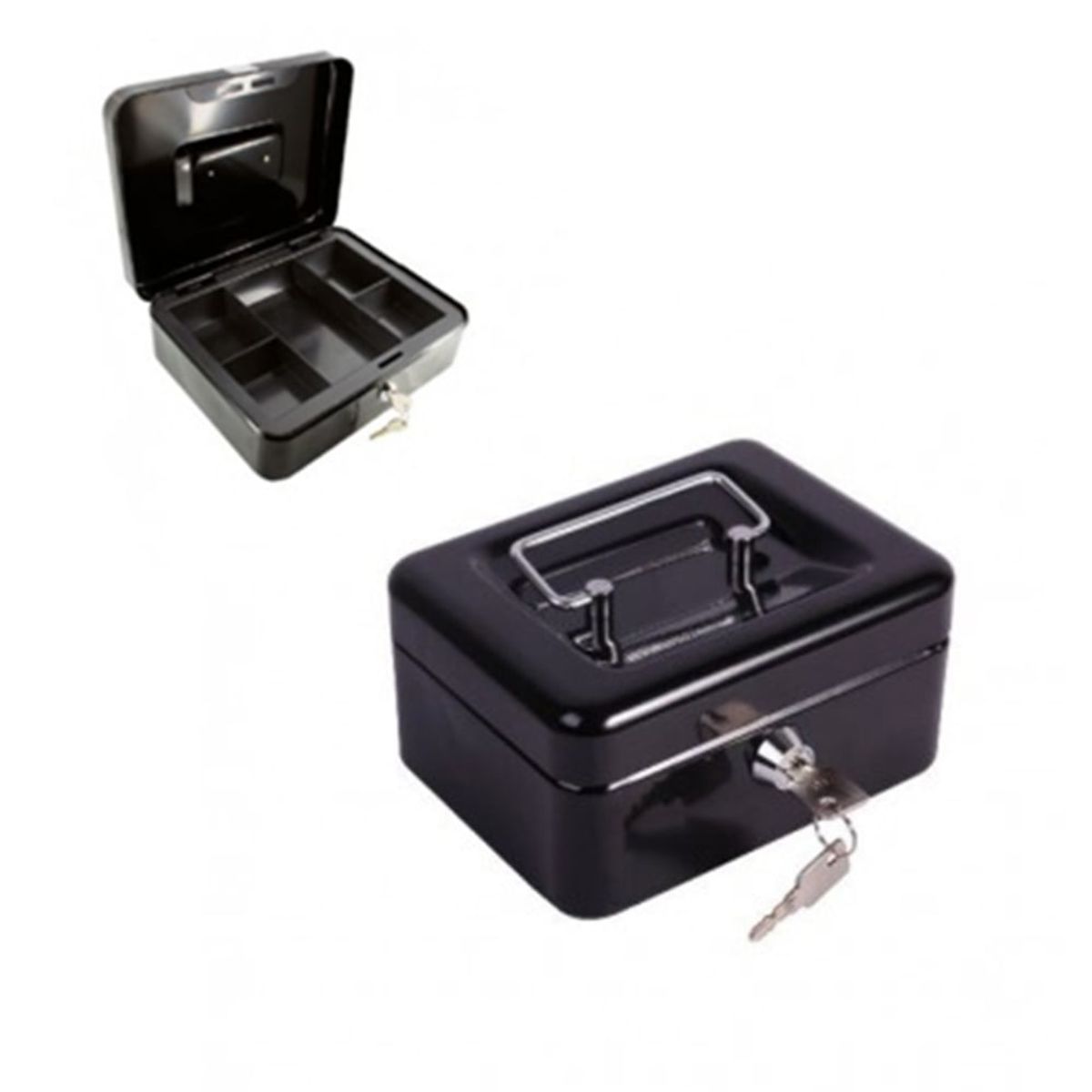 GENERICO - Caja de seguridad metal para efectivo con cerradura y llaves