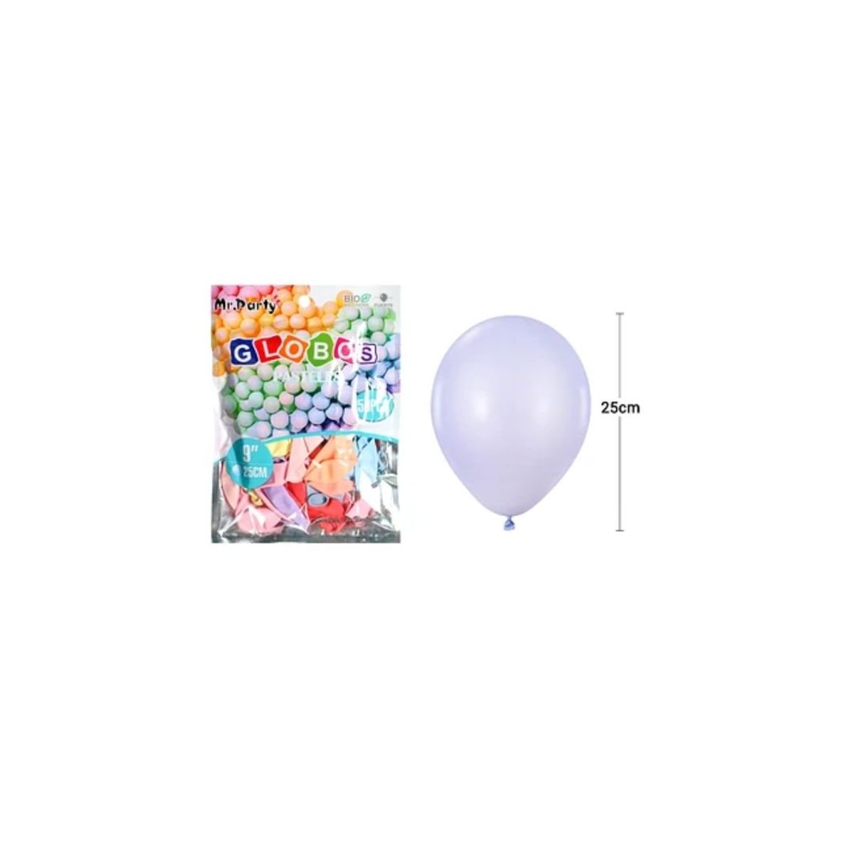 GENERICO - Globos De Látex Colores Pasteles Surtidos 25cm 50pcs