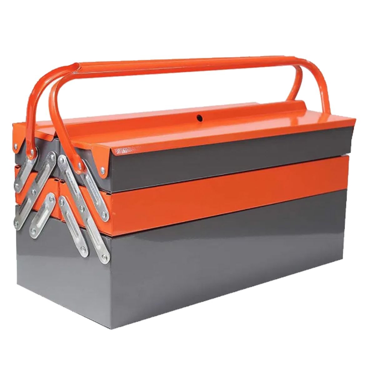 GENERICO - Caja Herramienta Articulada Metálica 3 Niveles 5 Divisiones