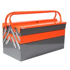 GENERICO - Caja Herramienta Articulada Metálica 3 Niveles 5 Divisiones