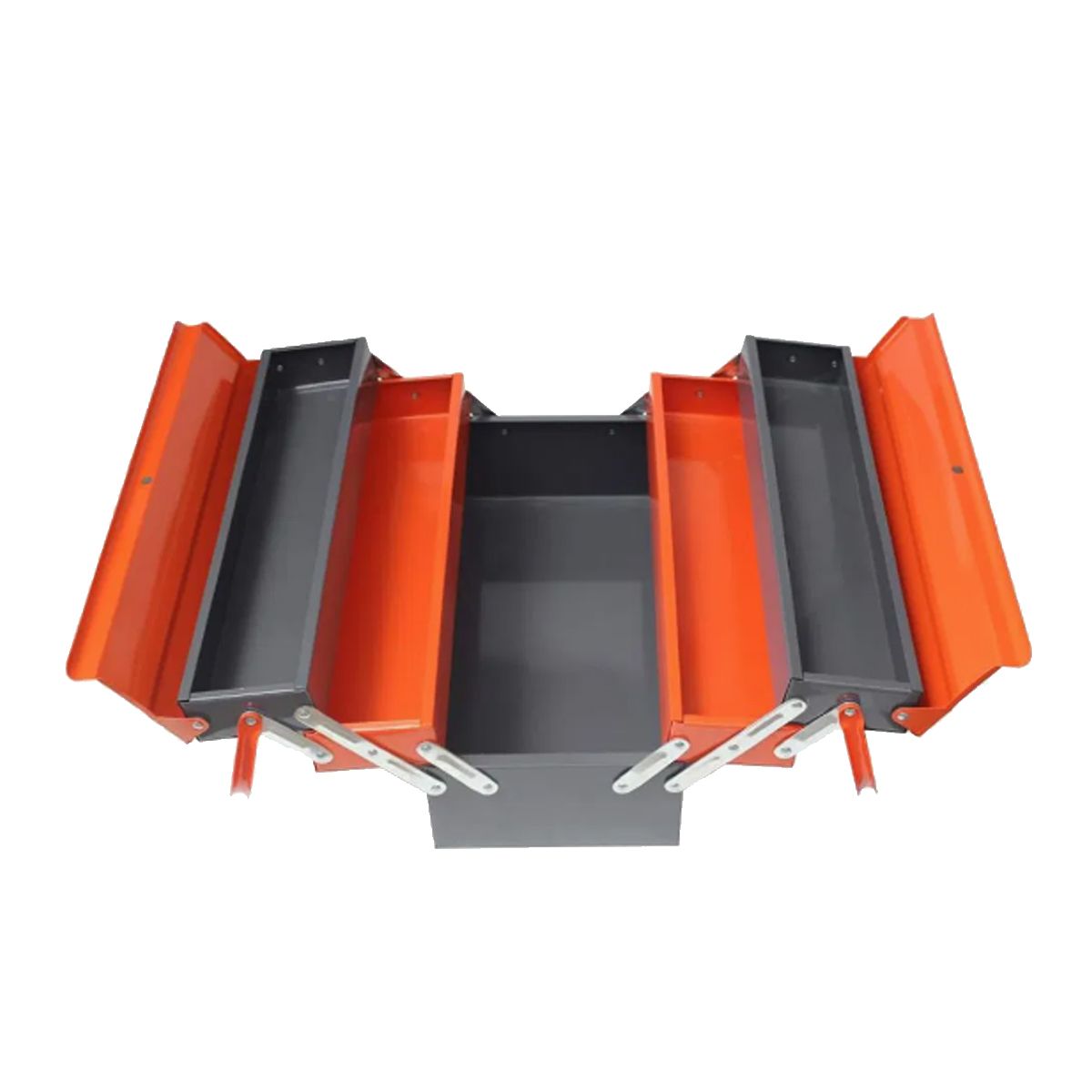 GENERICO - Caja Herramienta Articulada Metálica 3 Niveles 5 Divisiones