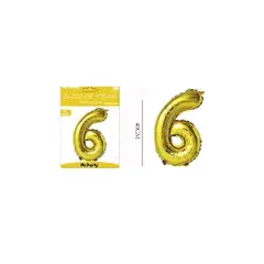 GENERICO - Globo Metálico Dorado 40cm N6