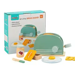 GENERICO - Tostadora de Juguete Madera con Accesorios
