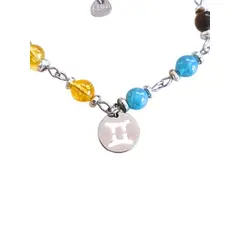 GENERICO - Pulsera Signo zodiacal - Géminis con dije de acero
