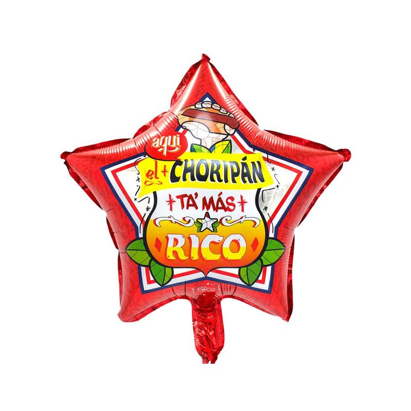 GENERICO - GLOBO METALICO 18 ESTRELLA GUACHACA CHORIPAN X50 UNI