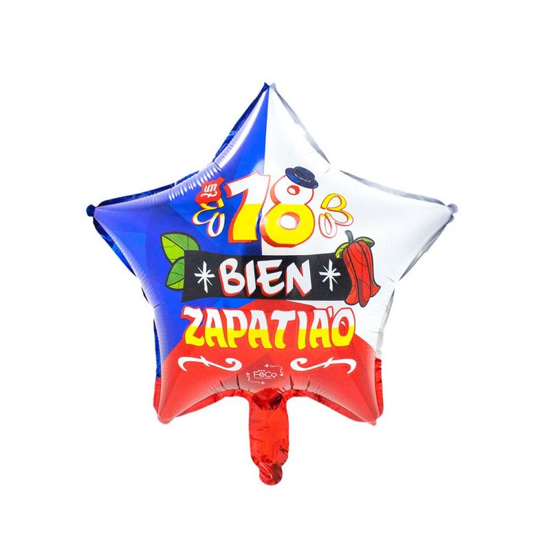 GENERICO - GLOBO METALICO 18 ESTRELLA GUACHACA ZAPATIAO X1 UNI