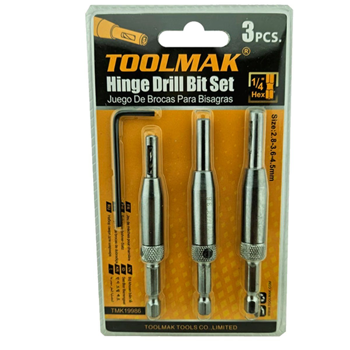 GENERICO - Brocas Autocentrantes Centradoras Bisagras Rieles 3 Pcs