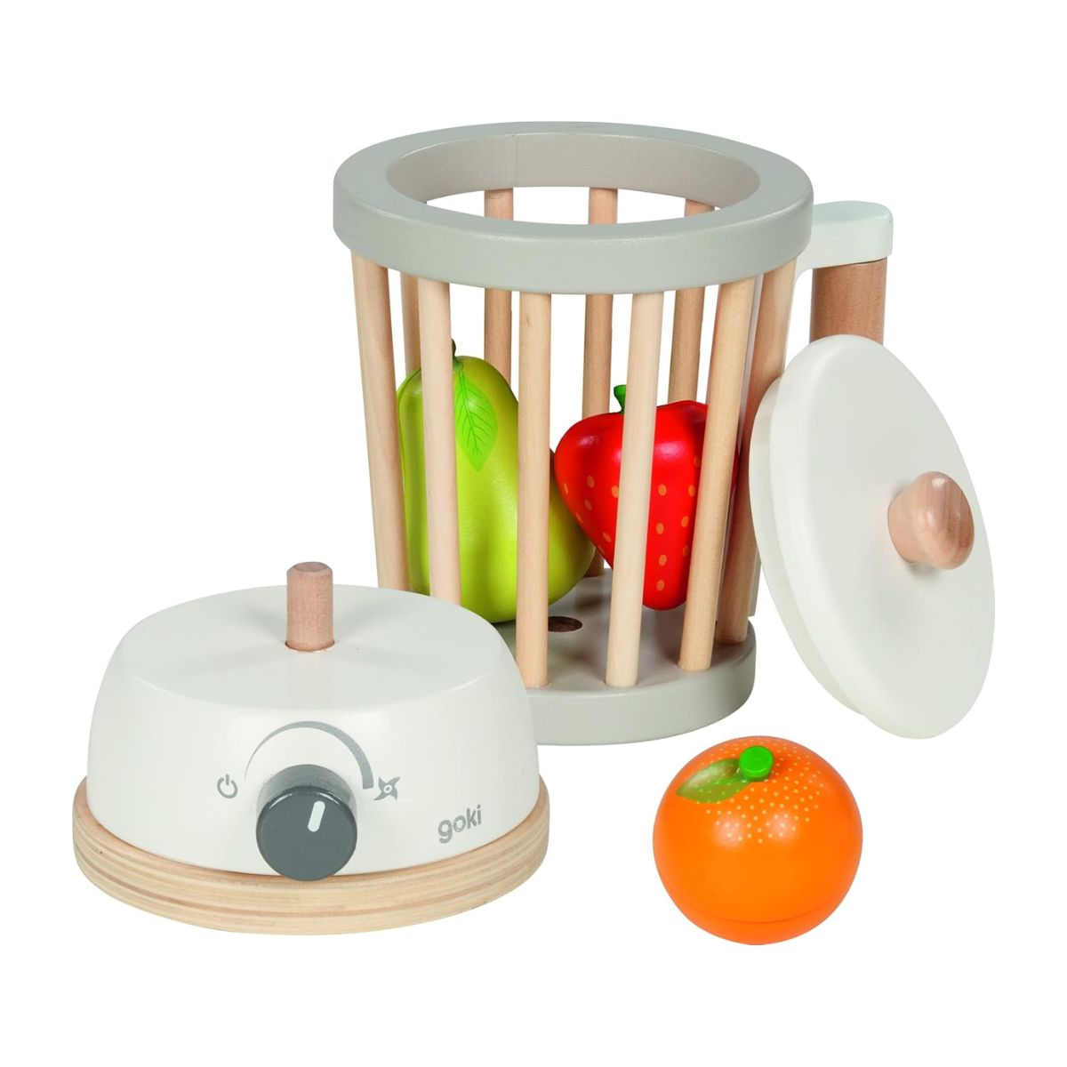 GOKI - Licuadora Batidora De Madera Con Frutas Infantil