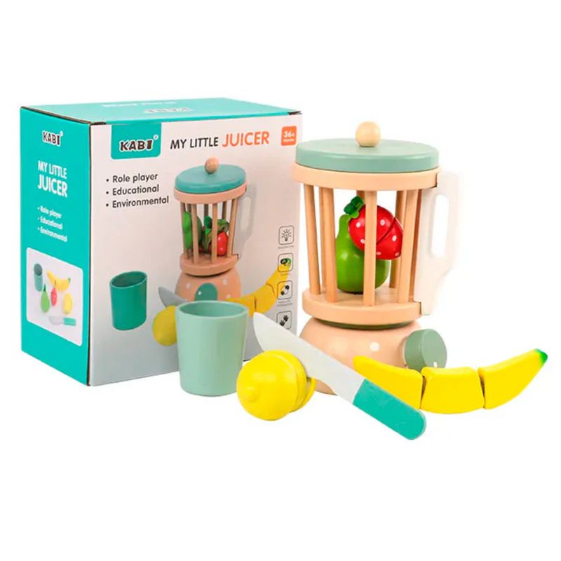 GENERICO - Licuadora Batidora De Madera Con Frutas Infantil