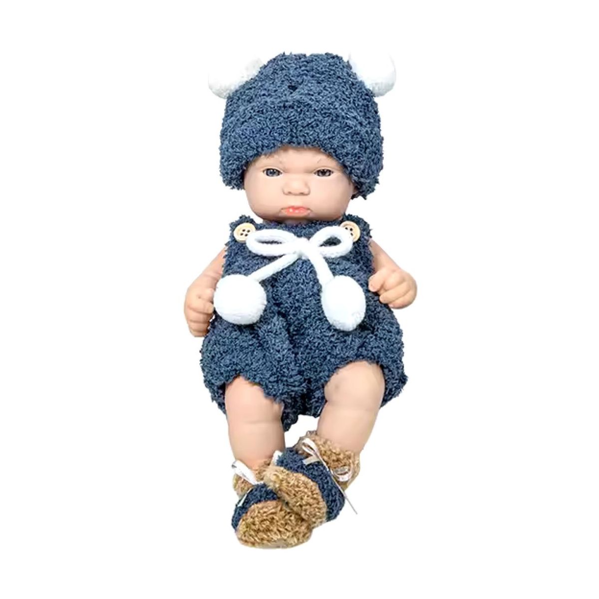 GENERICO - Juguete Muñeca Bebe Reborn Realista 29cm Silicona Vestido Azul Infantil