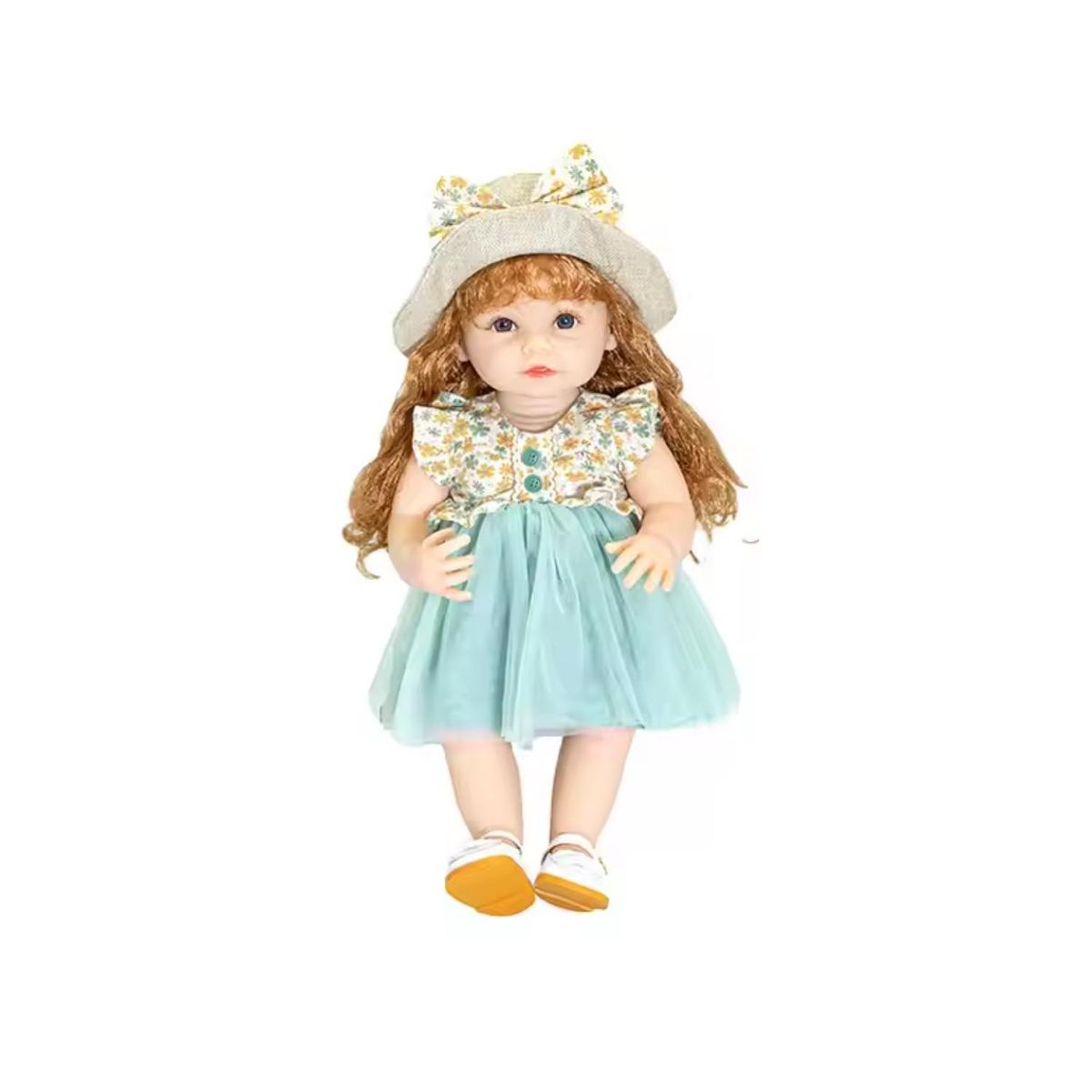 GENERICO - Juguete Muñeca Bebe Reborn Realista 55cm Silicona Vestido Azul Infantil