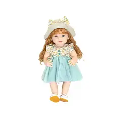 GENERICO - Juguete Muñeca Realista 55cm Silicona Vestido Azul Infantil