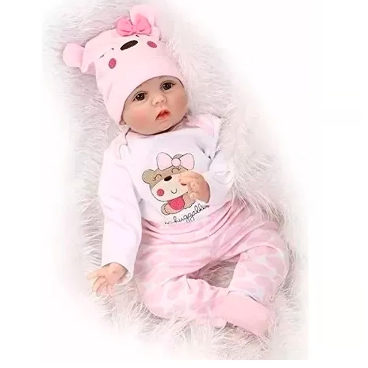GENERICO - Juguete Muñeca Bebe Reborn Realista 55cm Pijama Rosado Infantil