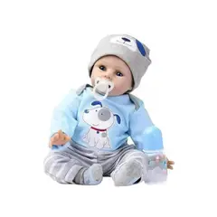 GENERICO - Juguete Muñeco Realista 55cm Pijama Celeste Infantil