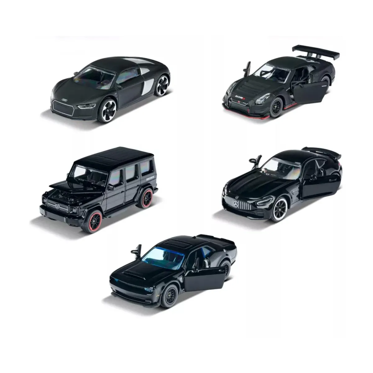 GENERICO - Juguete Pack 5 Autos 1:62 Metalicos Black Edition Infantil