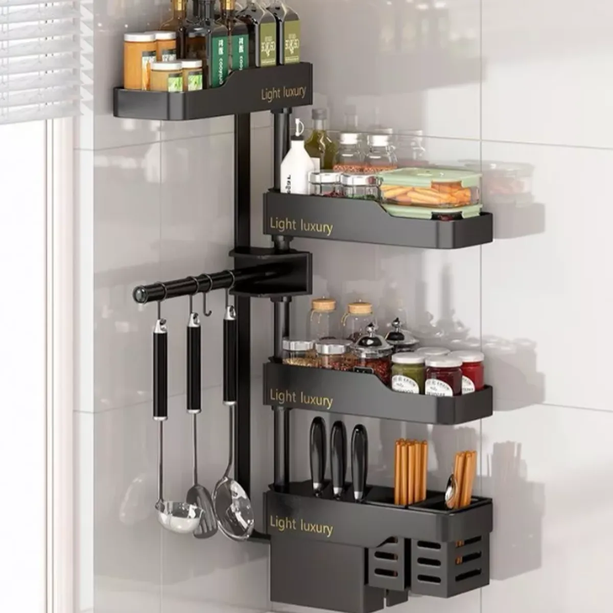 IDEEHOUSE - Organizador Esquinero Cocina Multiuso 4 Pisos Ajustable