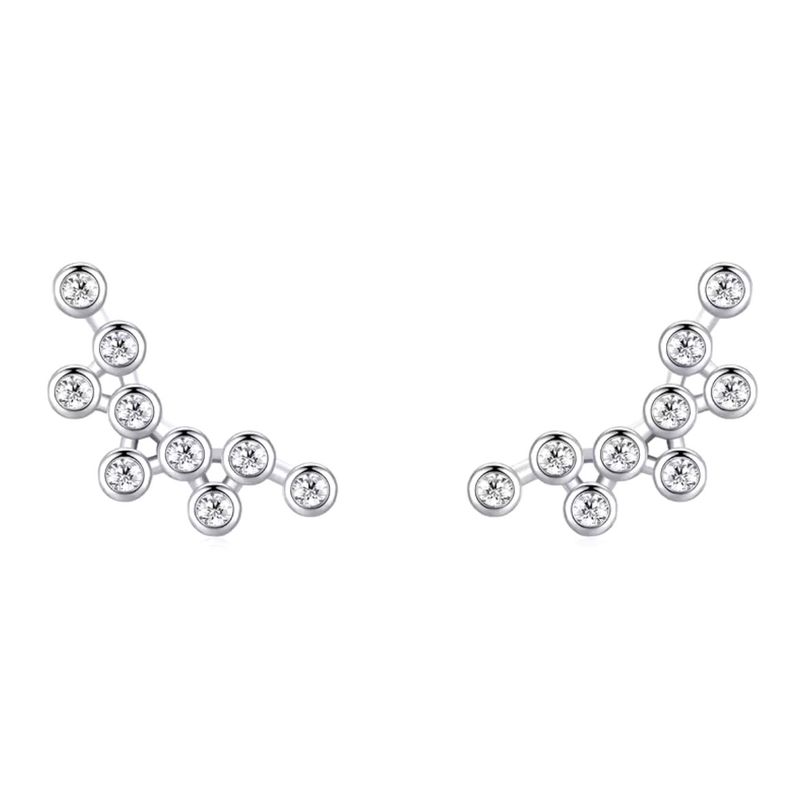 LA GARZA - Aros Plata Mujer Burbujas Cristal
