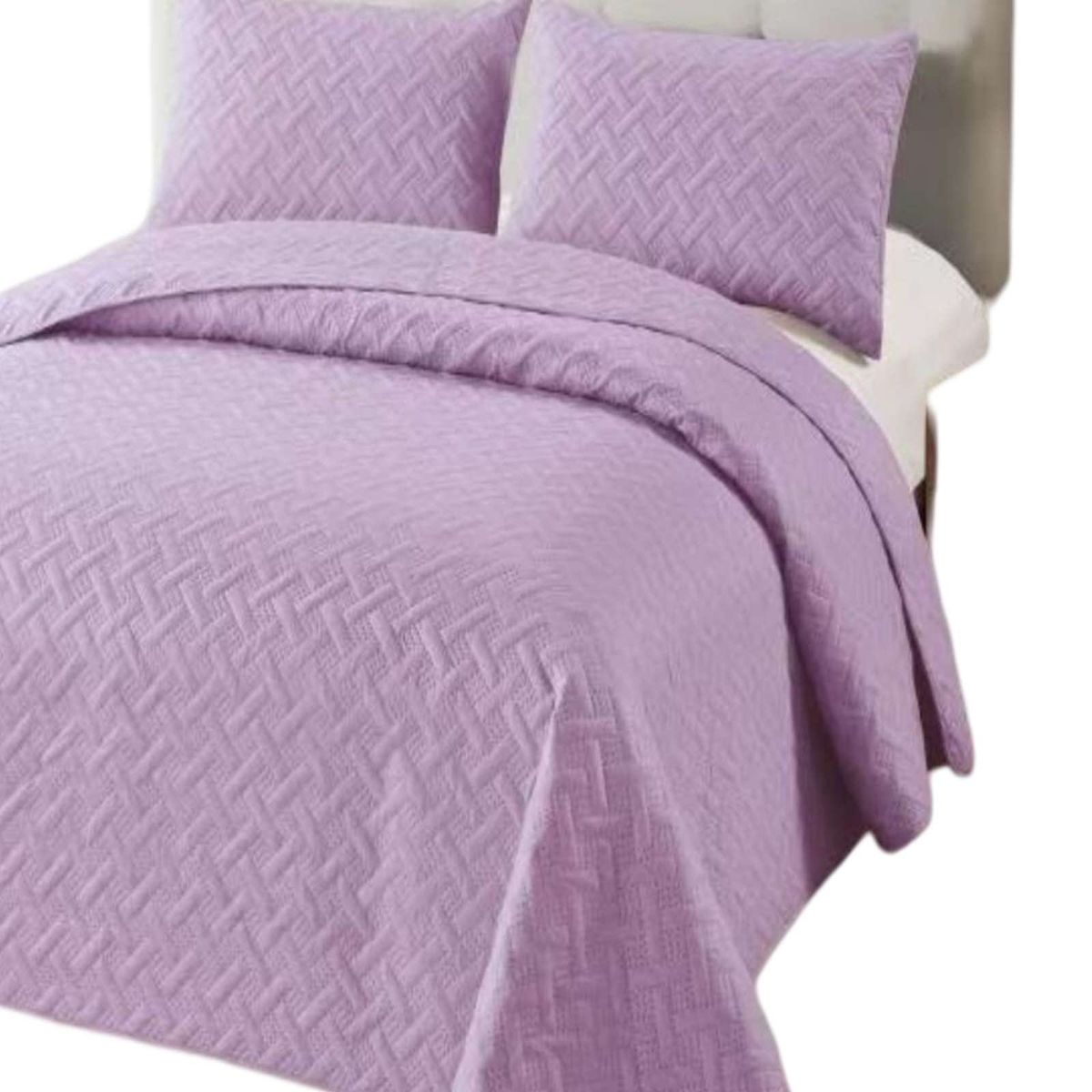 GENERICO - CUBRECAMA COLCHAS QUILT DE VERANO 2 PLAZAS LILA