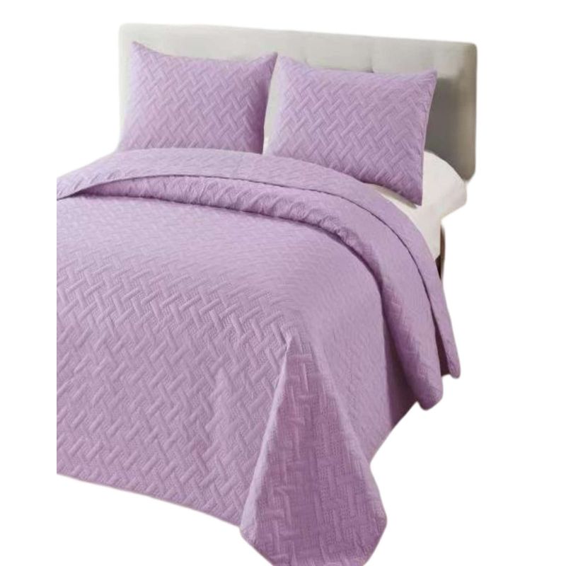 GENERICO - CUBRECAMA COLCHAS QUILT DE VERANO 2 PLAZAS LILA